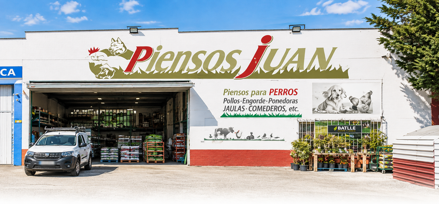 Fachada de la tienda Piensos Juan